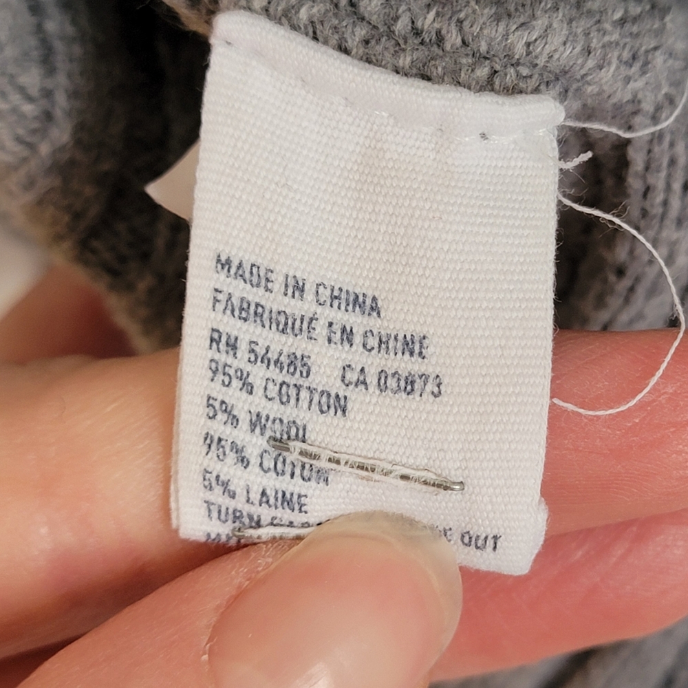 Cotton Gray Button-Up Cardigan Sweater - Picture 6 of 9